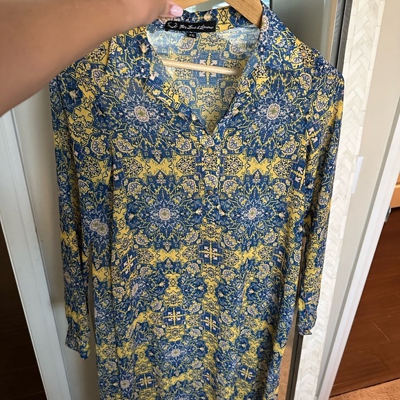 For Love And Lemons Blue and Yellow Maxi Dress - Picture 4 of 7